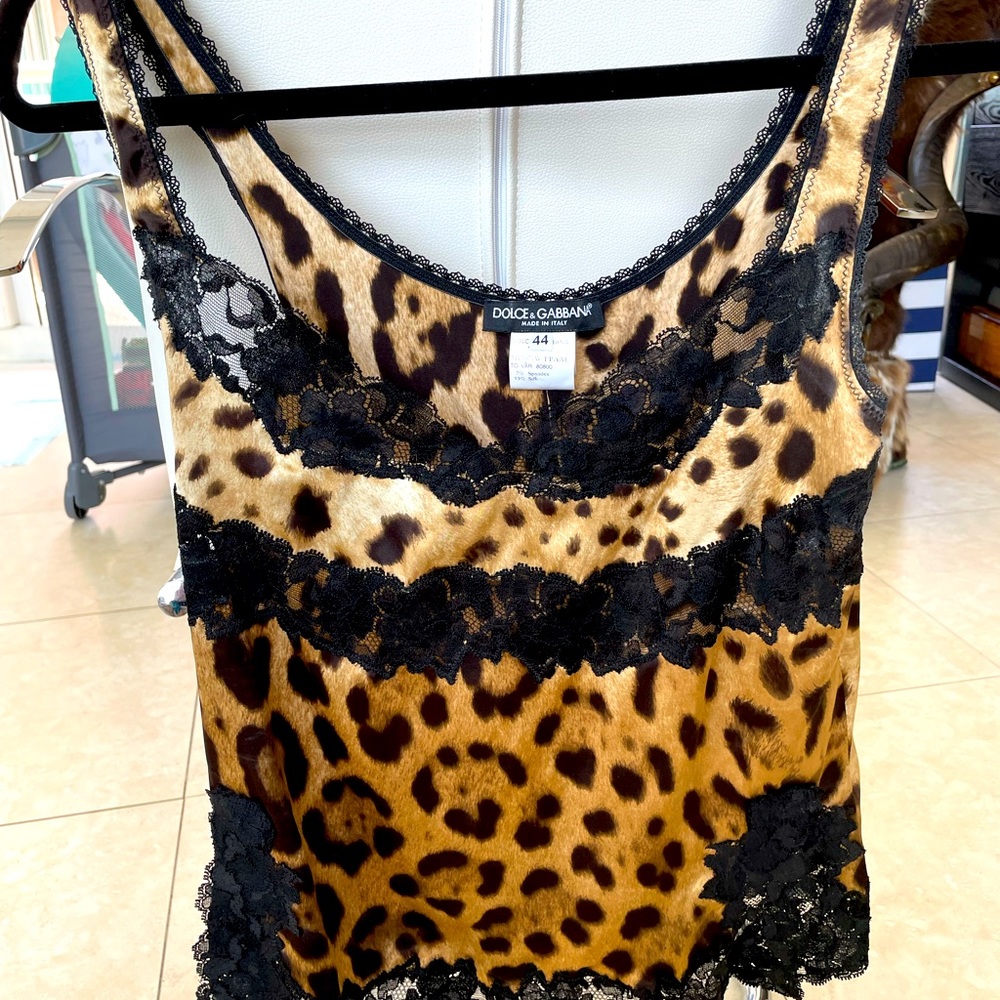 Dolce and Gabbana classic animal print camisole.